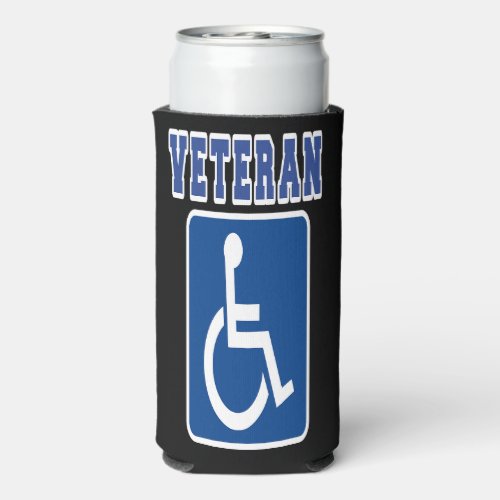 Disabled Handicapped Veteran Seltzer Can Cooler