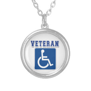 Disabled Handicapped Veteran Silver Plated Necklace