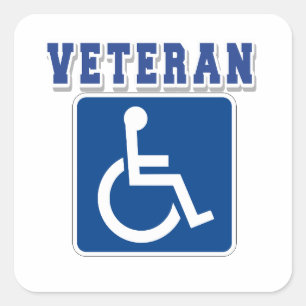 Disabled Handicapped Veteran Square Sticker