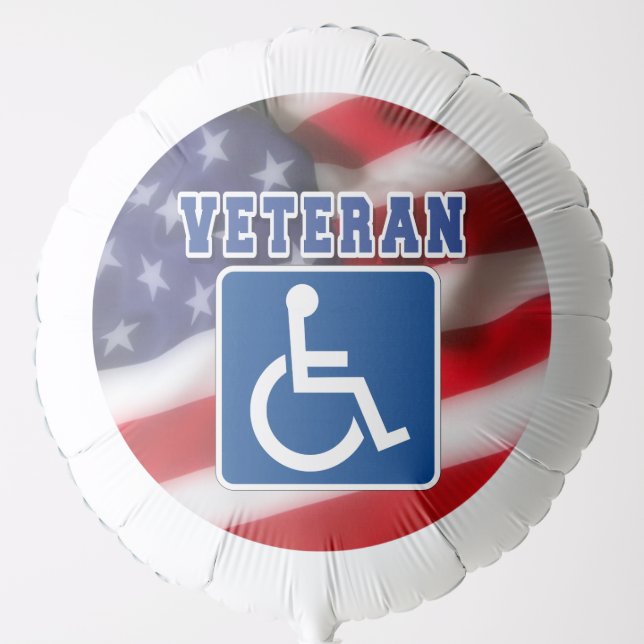 Disabled Handicapped Veteran USA Balloon (Front)