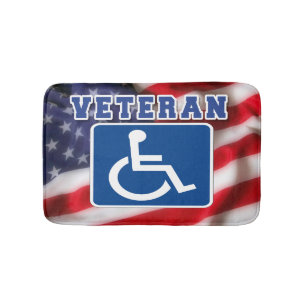 Disabled Handicapped Veteran USA Bath Mat