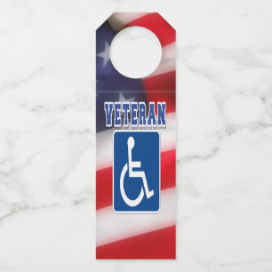 Disabled Handicapped Veteran USA Bottle Hanger Tag
