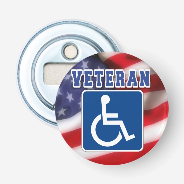 Disabled Handicapped Veteran USA Bottle Opener (Front)
