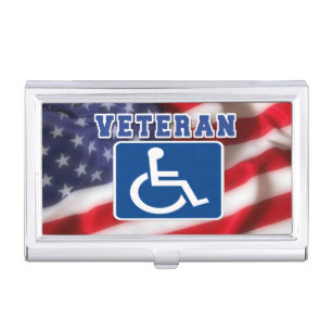 Disabled Handicapped Veteran USA Business Card Case