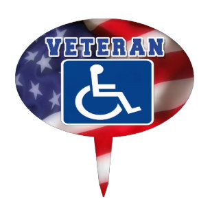Disabled Handicapped Veteran USA Cake Topper