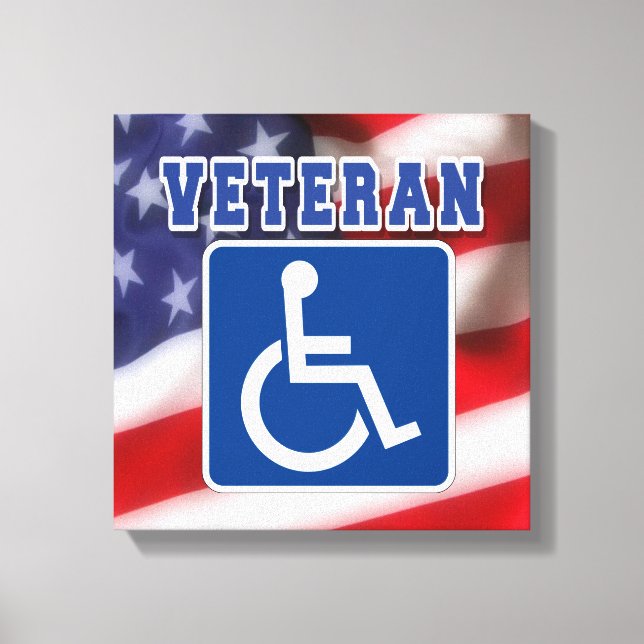 Disabled Handicapped Veteran USA Canvas Print (Front)
