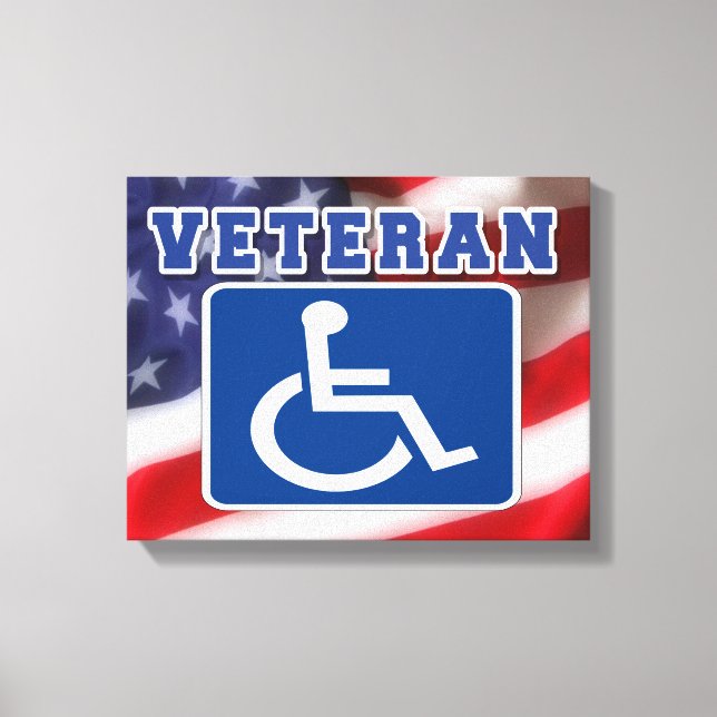 Disabled Handicapped Veteran USA Canvas Print (Front)