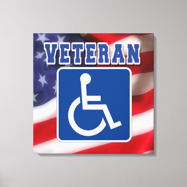 Disabled Handicapped Veteran USA Canvas Print (Front)