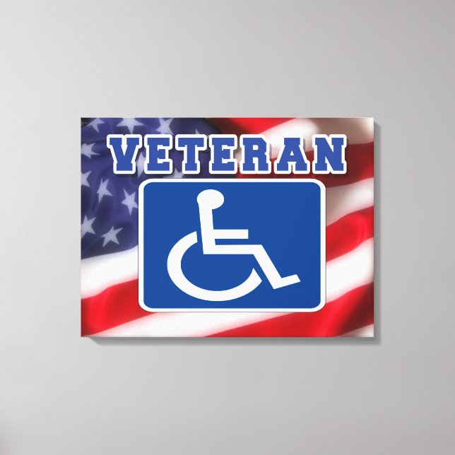 Disabled Handicapped Veteran USA Canvas Print (Front)