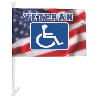 Disabled Handicapped Veteran USA Car Flag