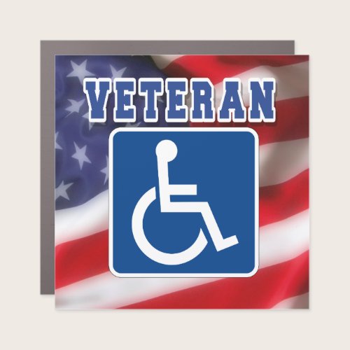 Disabled Handicapped Veteran USA Car Magnet