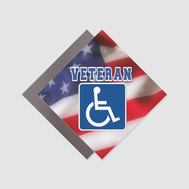 Disabled Handicapped Veteran USA Car Magnet (Front)