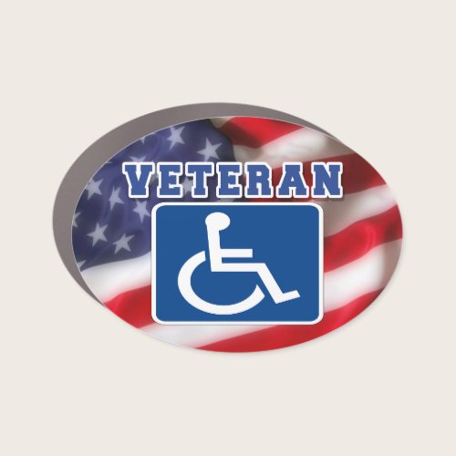 Disabled Handicapped Veteran USA Car Magnet