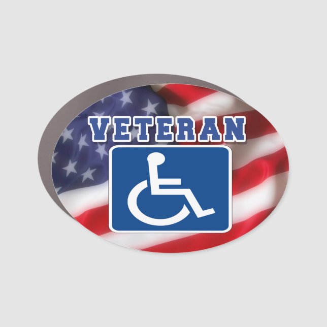 Disabled Handicapped Veteran USA Car Magnet (Front)