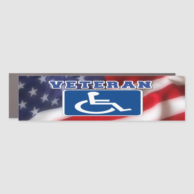 Disabled Handicapped Veteran USA Car Magnet (Front)