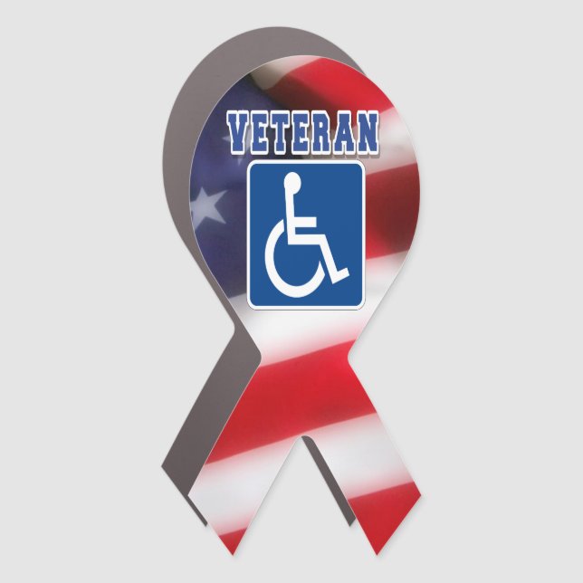 Disabled Handicapped Veteran USA Car Magnet (Front)