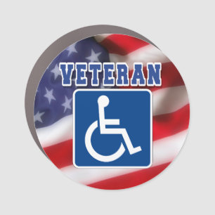Disabled Handicapped Veteran USA Car Magnet