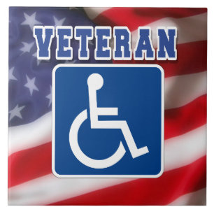 Disabled Handicapped Veteran USA Ceramic Tile