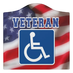 Disabled Handicapped Veteran USA Door Sign