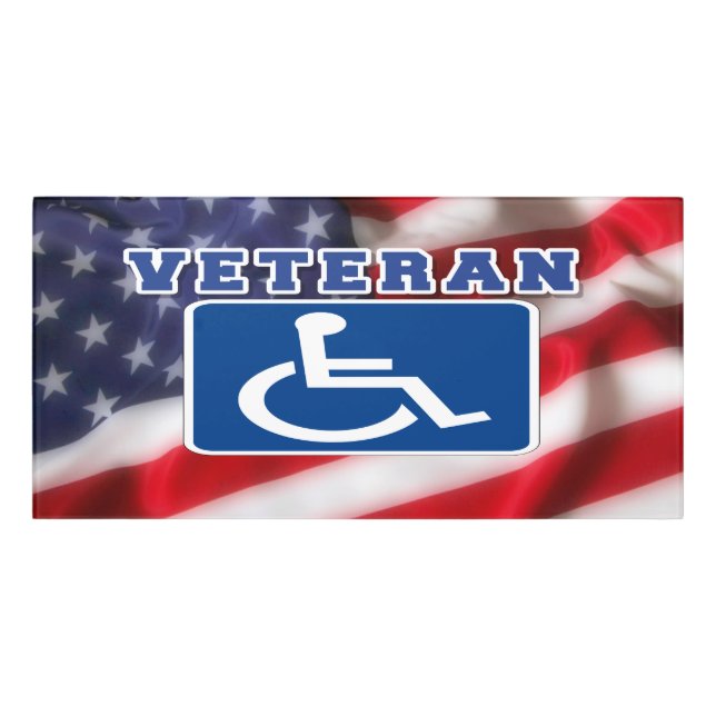Disabled Handicapped Veteran USA Door Sign (Classic Front)
