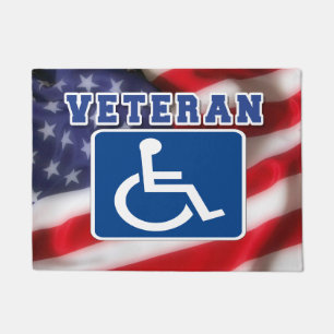 Disabled Handicapped Veteran USA Doormat