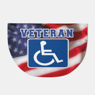 Disabled Handicapped Veteran USA Doormat