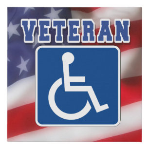 Disabled Handicapped Veteran USA Faux Canvas Print