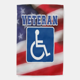 Disabled Handicapped Veteran USA Garden Flag