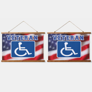 Disabled Handicapped Veteran USA Hanging Tapestry