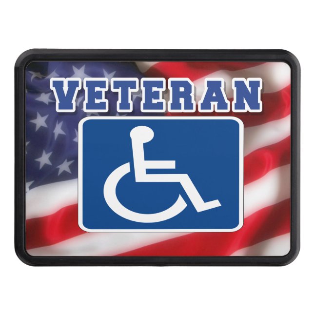 Disabled Handicapped Veteran USA Hitch Cover (Front)
