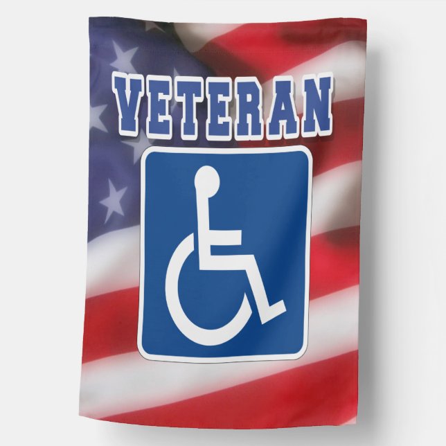 Disabled Handicapped Veteran USA House Flag (Front)
