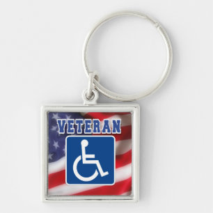 Disabled Handicapped Veteran USA Keychain
