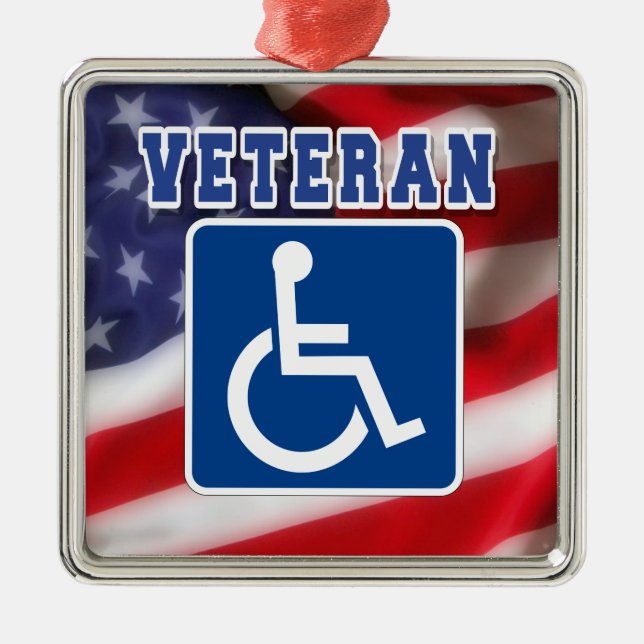 Disabled Handicapped Veteran USA Metal Ornament (Front)