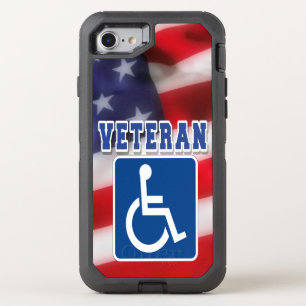 Disabled Handicapped Veteran USA OtterBox Defender iPhone SE/8/7 Case