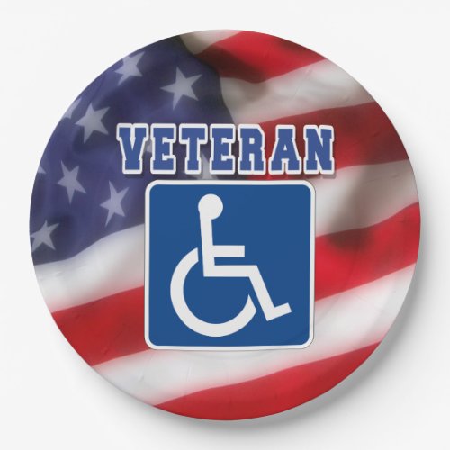 Disabled Handicapped Veteran USA Paper Plates