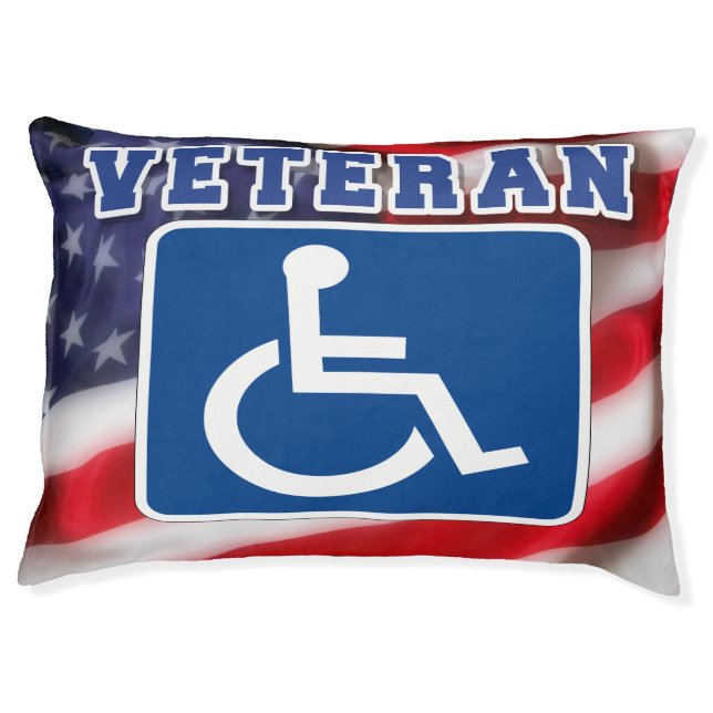 Disabled Handicapped Veteran USA Pet Bed (Front)