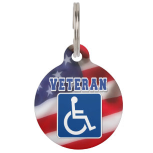 Disabled Handicapped Veteran USA Pet ID Tag