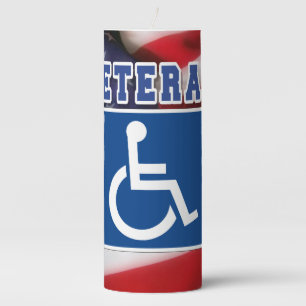 Disabled Handicapped Veteran USA Pillar Candle