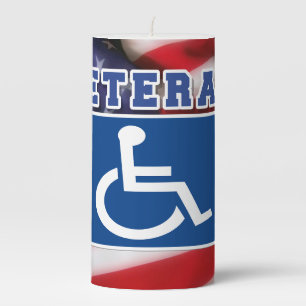 Disabled Handicapped Veteran USA Pillar Candle