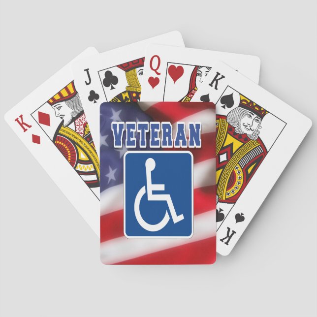 Disabled Handicapped Veteran USA Poker Cards (Back)