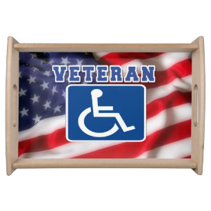 Disabled Handicapped Veteran USA Serving Tray