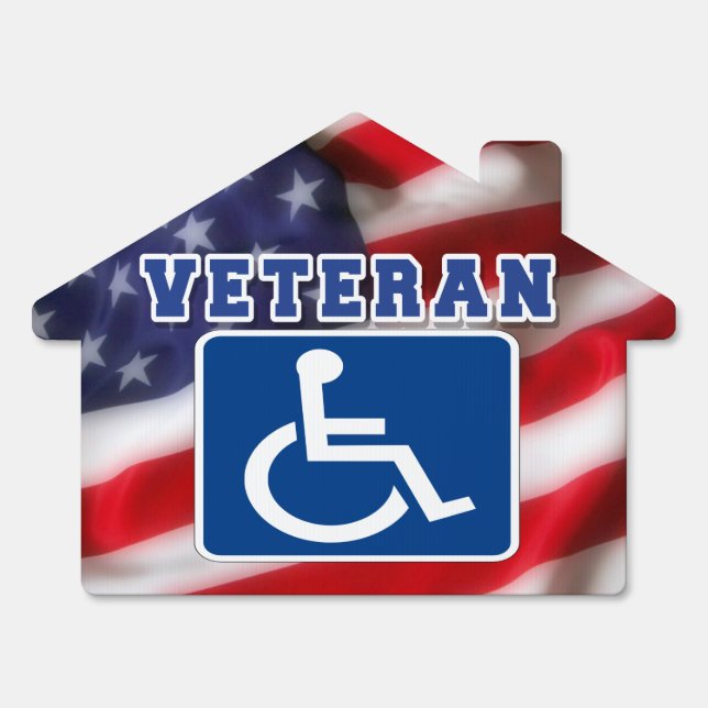 Disabled Handicapped Veteran USA Sign (Front)