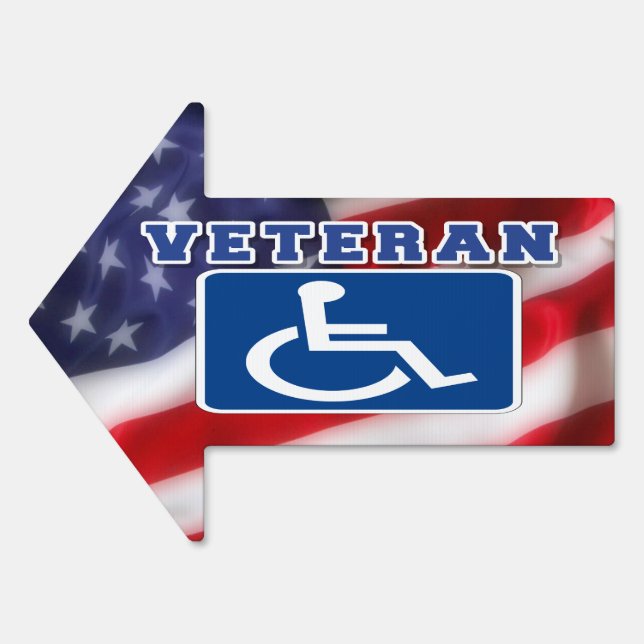 Disabled Handicapped Veteran USA Sign (Front)