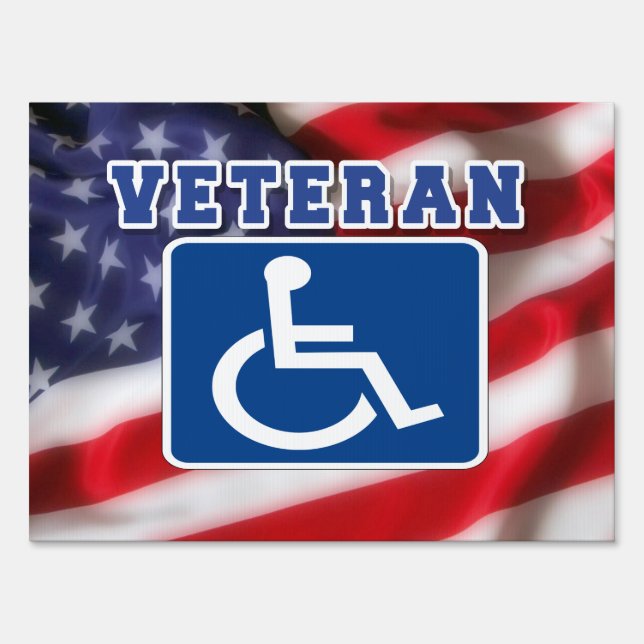Disabled Handicapped Veteran USA Sign (Front)