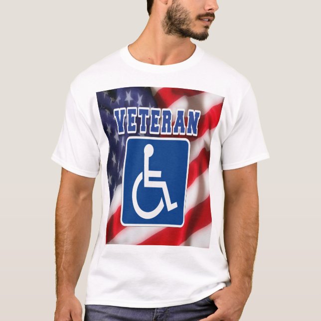 Disabled Handicapped Veteran USA T-Shirt (Front)