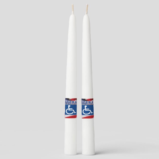Disabled Handicapped Veteran USA Taper Candle (Front)