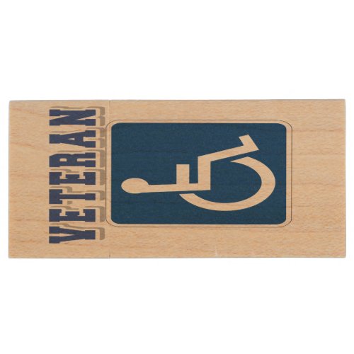 Disabled Handicapped Veteran Wood Flash Drive