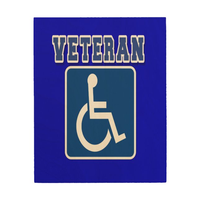 Disabled Handicapped Veteran Wood Wall Art (Front)