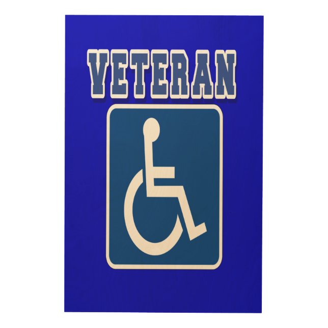 Disabled Handicapped Veteran Wood Wall Art (Front)
