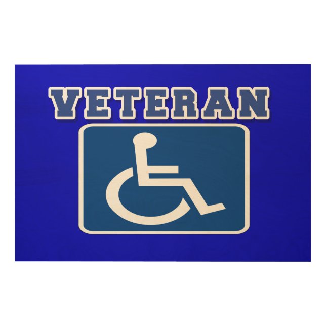 Disabled Handicapped Veteran Wood Wall Art (Front)